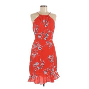 Sugar Lips Red Floral Halter Dress M